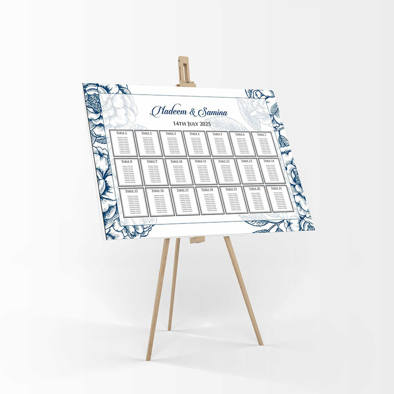 Blue Floral  – A1 Table Plan