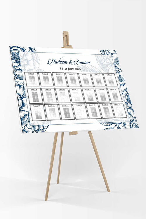 Load image into Gallery viewer, Blue Floral  – A1 Table Plan
