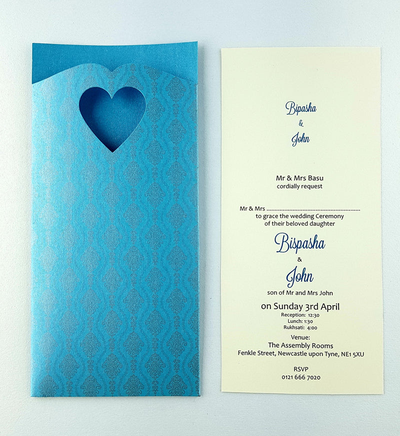 Tish Silver and Turquoise Pocket Invitation