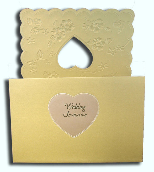 Load image into Gallery viewer, Vintage Gold Embossed Invitation W064D
