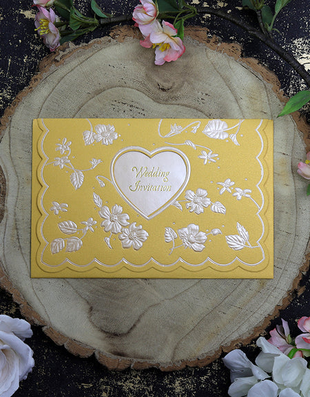 Vintage Gold Embossed Invitation W064D
