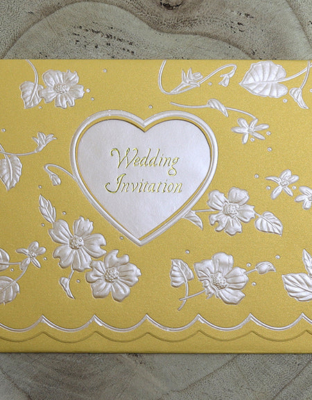 Vintage Gold Embossed Invitation W064D