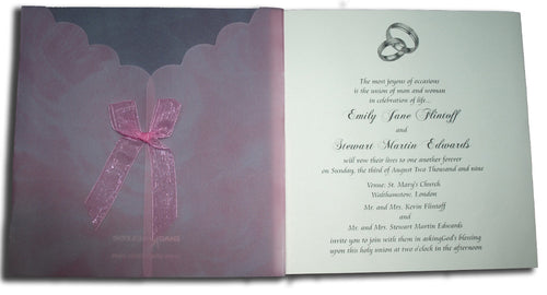 Load image into Gallery viewer, W114E Pink Vellum translucent Paper Invite
