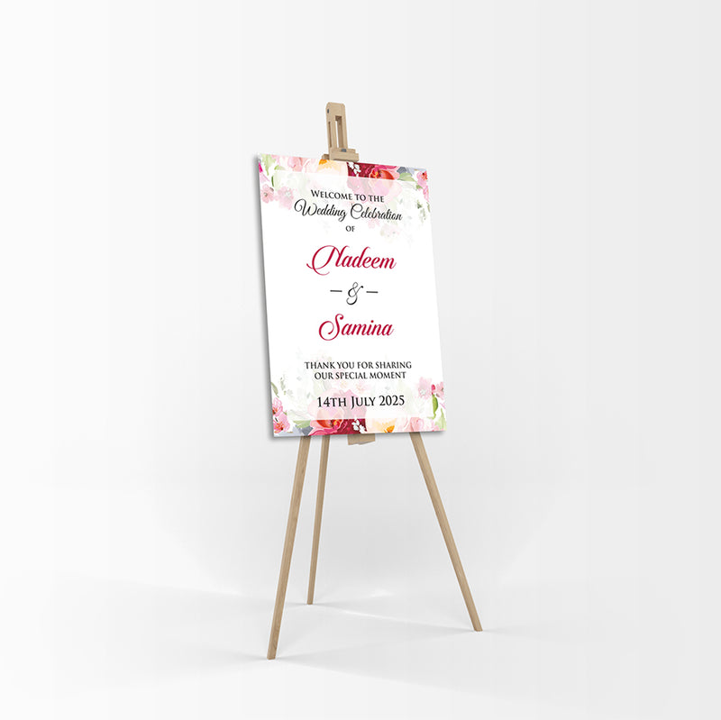 Watercolour Floral – A1 Mounted Welcome Poster
