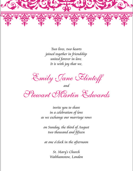 WD 105 Wedding Invitation