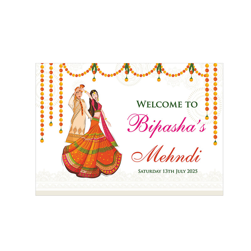 Mehndi Party 301 – A1 Mounted Welcome Poster