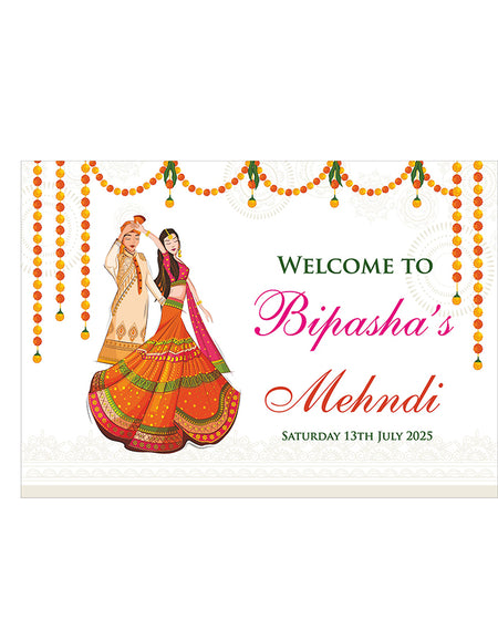 Mehndi Party 301 – A1 Mounted Welcome Poster