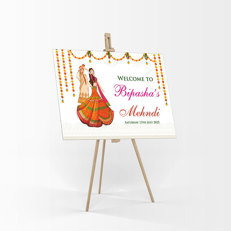 Mehndi Party 301 – A1 Mounted Welcome Poster
