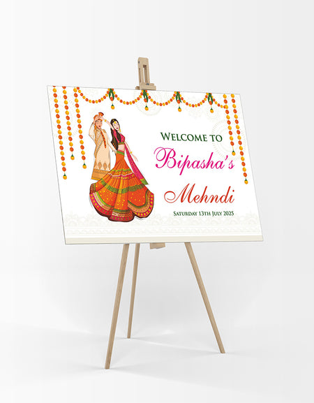 Mehndi Party 301 – A1 Mounted Welcome Poster
