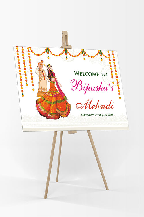 Load image into Gallery viewer, Mehndi Party 301 – A1 Mounted Welcome Poster
