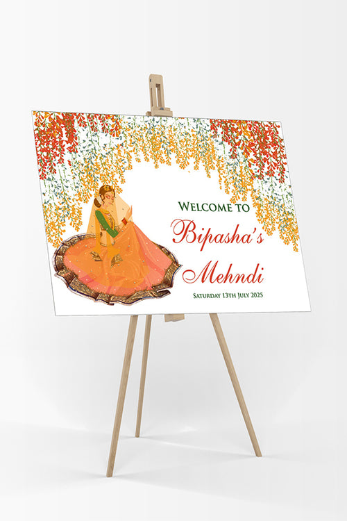 Load image into Gallery viewer, Mehndi Party 303 – A1 Mounted Welcome Poster
