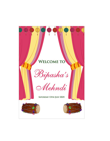 Mehndi Party 323 – A1 Mounted Welcome Poster