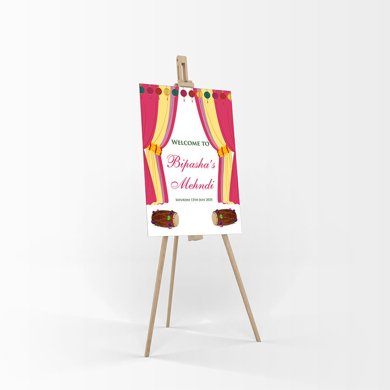 Mehndi Party 323 – A1 Mounted Welcome Poster