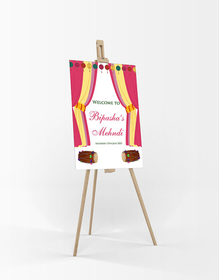 Mehndi Party 323 – A1 Mounted Welcome Poster