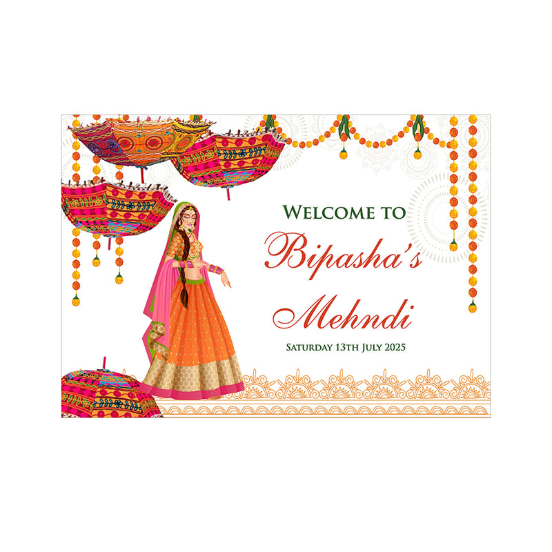 Mehndi Party 325 – A1 Mounted Welcome Poster