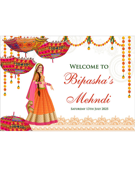 Mehndi Party 325 – A1 Mounted Welcome Poster
