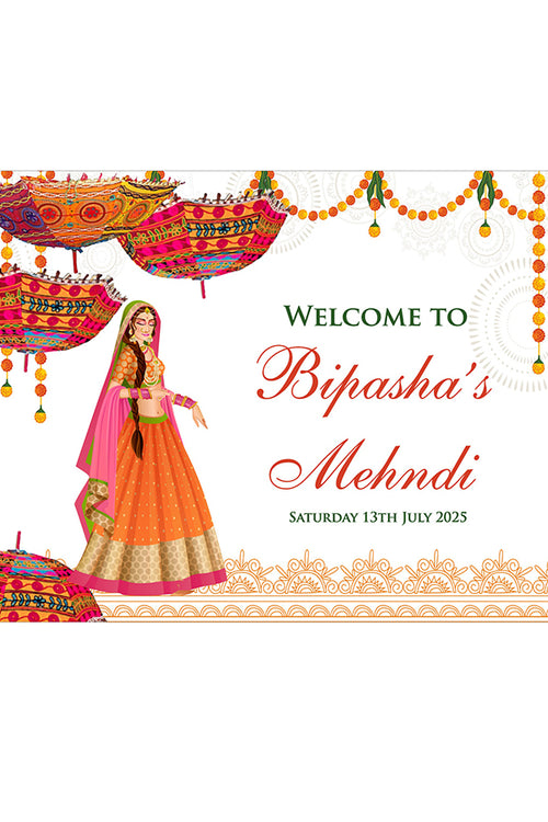 Load image into Gallery viewer, Mehndi Party 325 – A1 Mounted Welcome Poster
