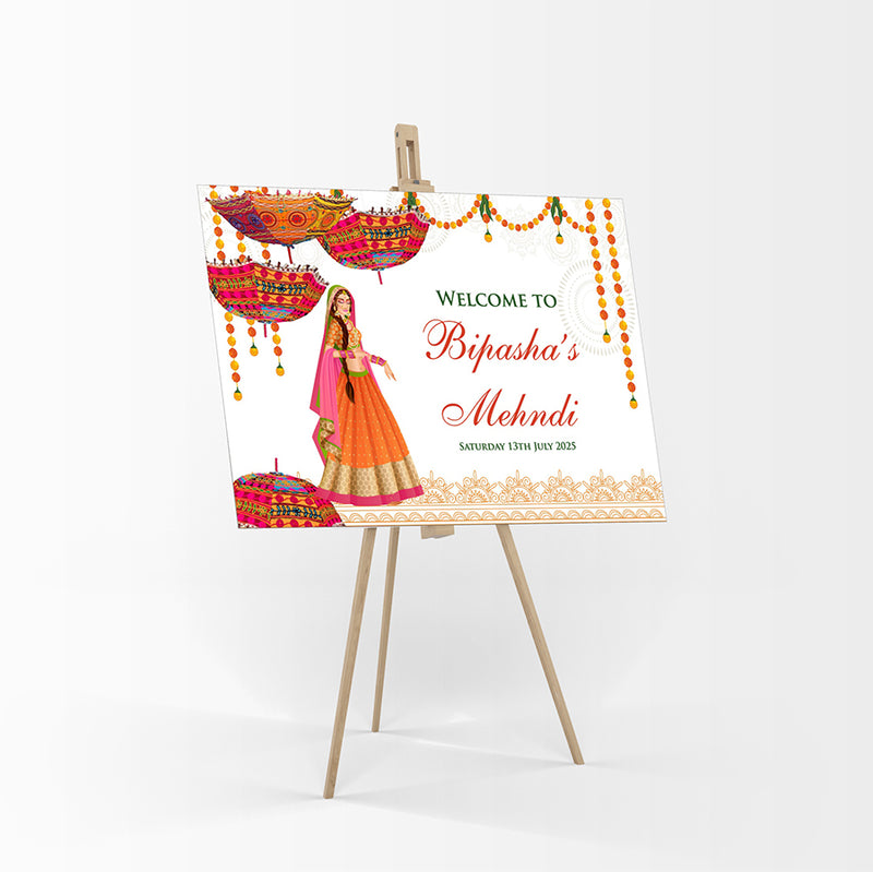 Mehndi Party 325 – A1 Mounted Welcome Poster