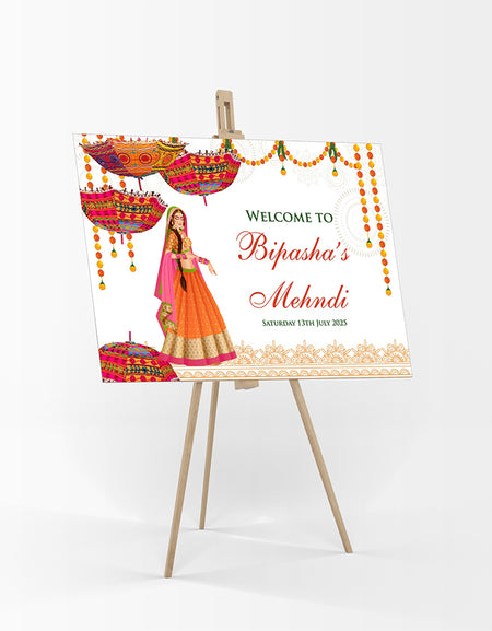 Mehndi Party 325 – A1 Mounted Welcome Poster
