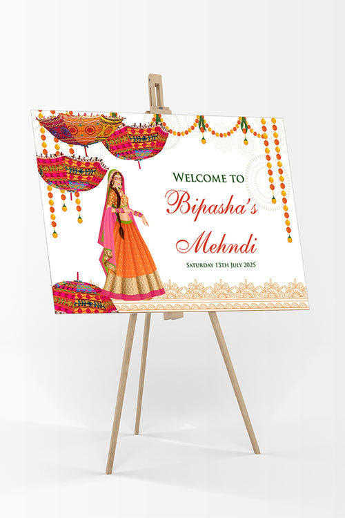 Load image into Gallery viewer, Mehndi Party 325 – A1 Mounted Welcome Poster
