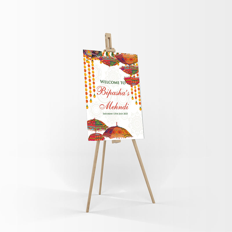 Mehndi Party 326 – A1 Mounted Welcome Poster