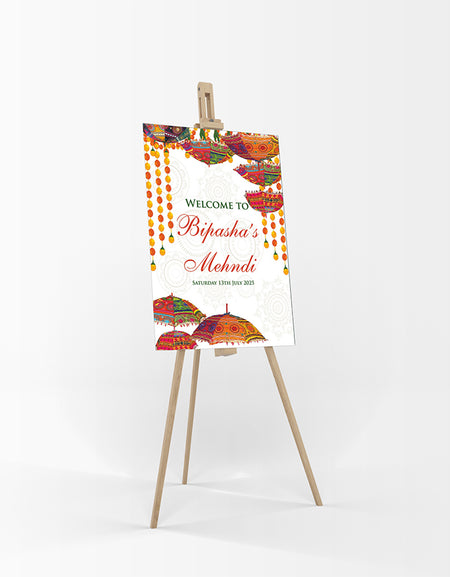 Mehndi Party 326 – A1 Mounted Welcome Poster