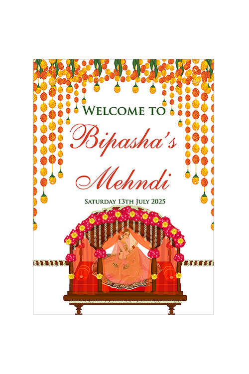 Load image into Gallery viewer, Mehndi Party 327 – A1 Mounted Welcome Poster
