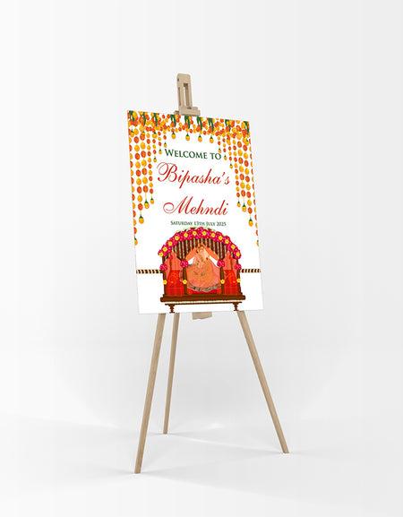 Mehndi Party 327 – A1 Mounted Welcome Poster