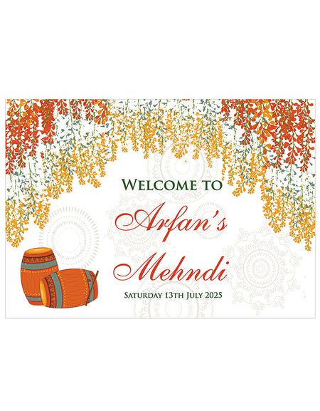 Mehndi Party 328 – A1 Mounted Welcome Poster