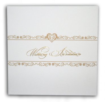 WGW 1515 Graceful Garland white gold invitations S