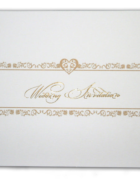 WGW 1515 Graceful Garland white gold invitations