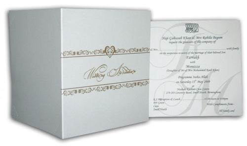 Load image into Gallery viewer, WGW 1515 Graceful Garland white gold invitations
