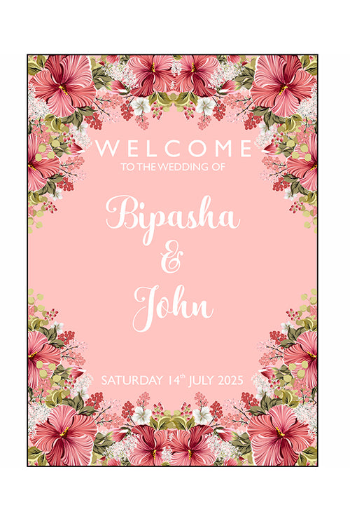 Load image into Gallery viewer, White Pink Floral – A1 Mounted Welcome Poster
