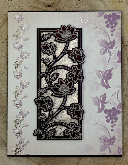 Front view of WN065 Brown Square Carved Wooden Stalks Invitation, showcasing intricate stalk patterns carved into brown wood, paired with ivory cardstock for a striking and elegant design shaadicards.com