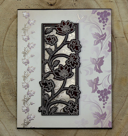 Front view of WN065 Brown Square Carved Wooden Stalks Invitation, showcasing intricate stalk patterns carved into brown wood, paired with ivory cardstock for a striking and elegant design shaadicards.com