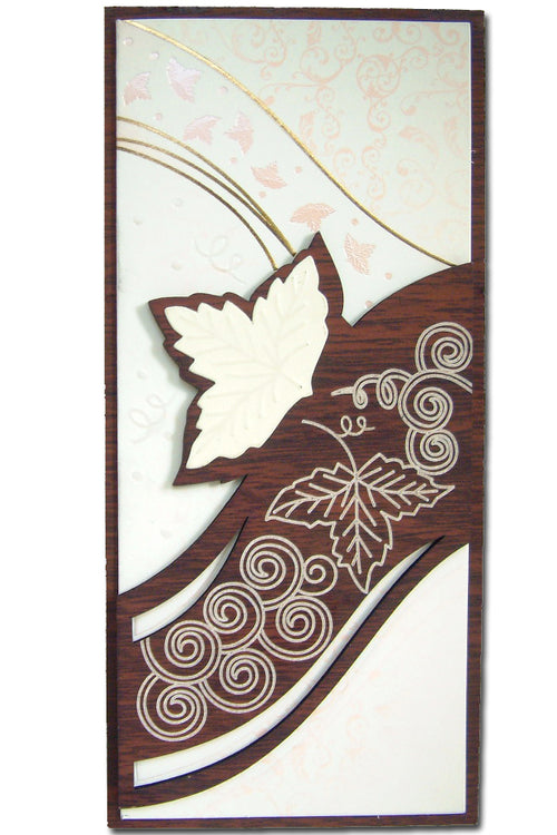 Load image into Gallery viewer, WN075 Ivy leaf carved brown wooden invitations
