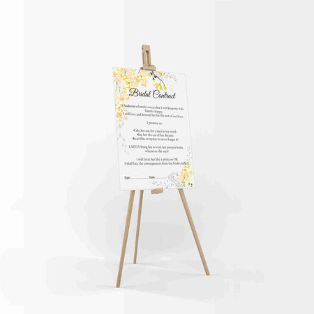 Yellow Floral  – A1 Bridal Contract – Funny Agreement for Husband/Wife