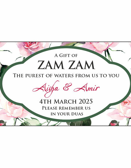 Light Pink Green Personalised Zam Zam Bottle Stickers 115