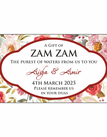 Vivid watercolour flowers in orange pink and peach wedding stationery sticker labels