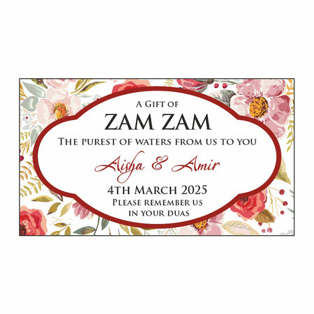 Vivid watercolour flowers in orange pink and peach wedding stationery sticker labels